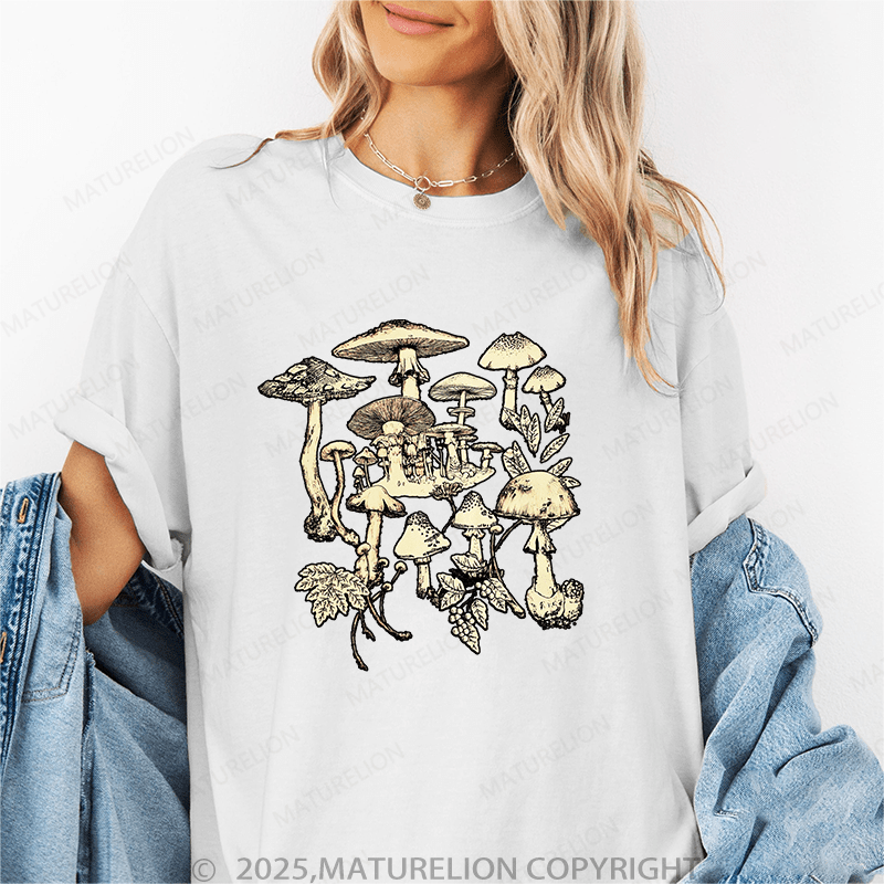 Maturelion Women's T-Shirt Mushroom Funny T-Shirt