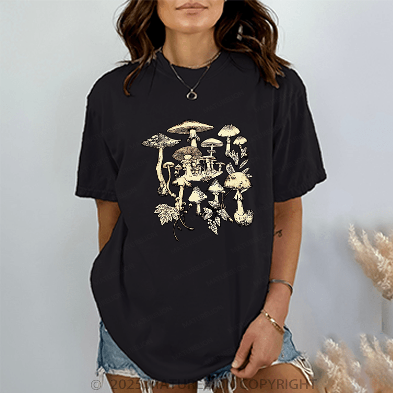 Maturelion Women's T-Shirt Mushroom Funny T-Shirt