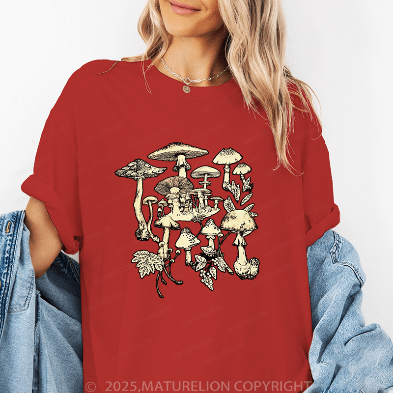 Maturelion Women's T-Shirt Mushroom Funny T-Shirt