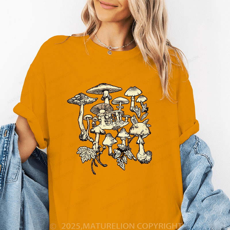 Maturelion Women's T-Shirt Mushroom Funny T-Shirt