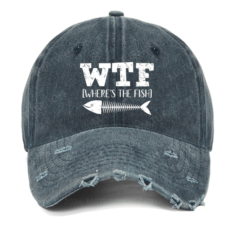 Maturelion Wtf Where's The Fish Washed Vintage Cap