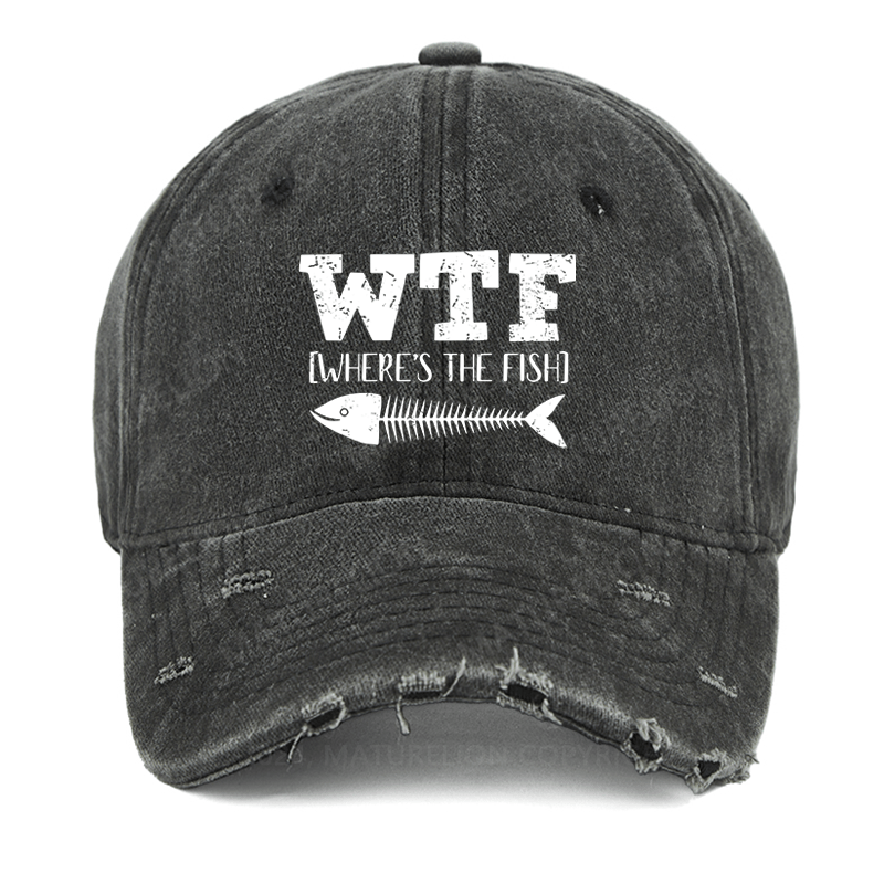 Maturelion Wtf Where's The Fish Washed Vintage Cap