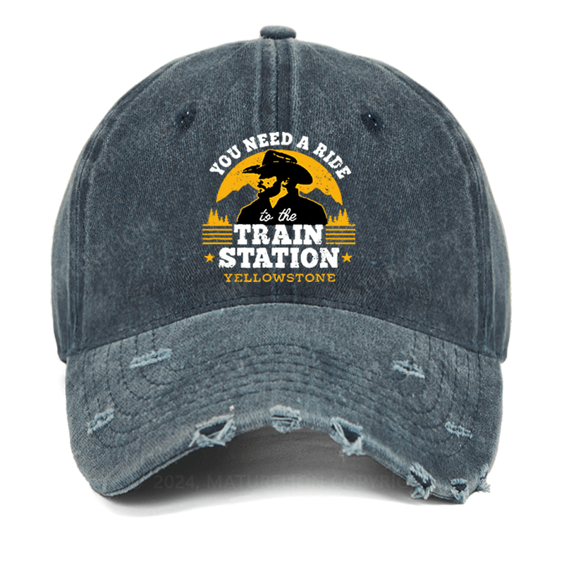 Maturelion Yellowstone - You Need a Ride to the Train Station Washed Vintage Cap