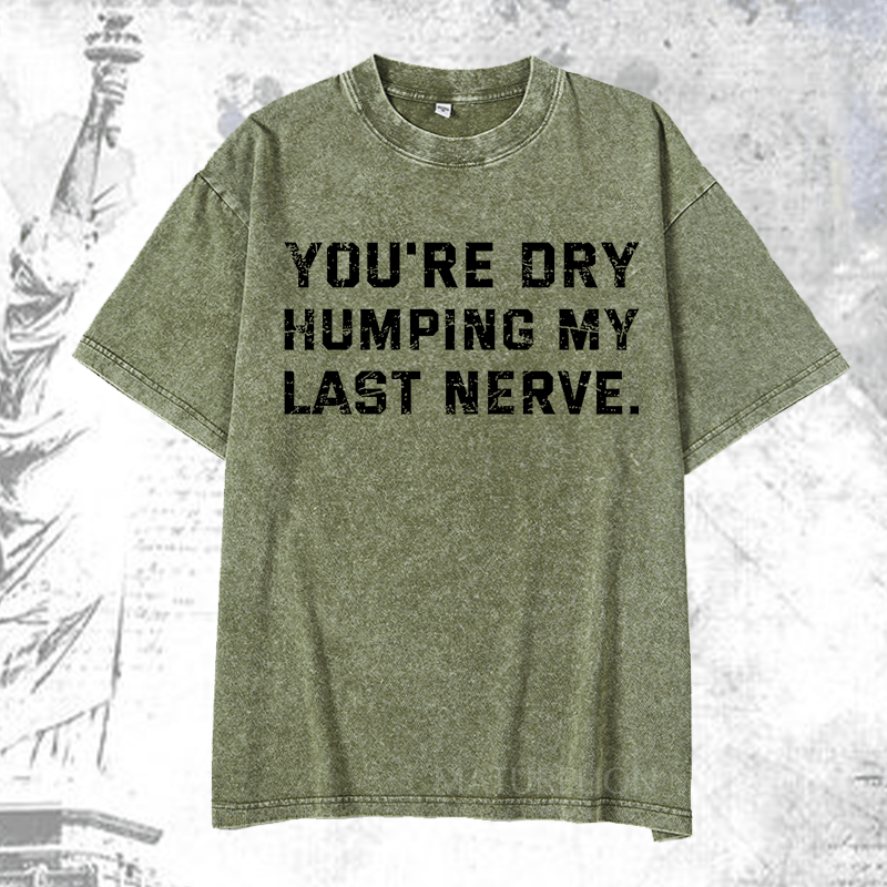 Maturelion You're Dry Humping My Last Nerve DTG Printing Washed  Cotton T-shirt