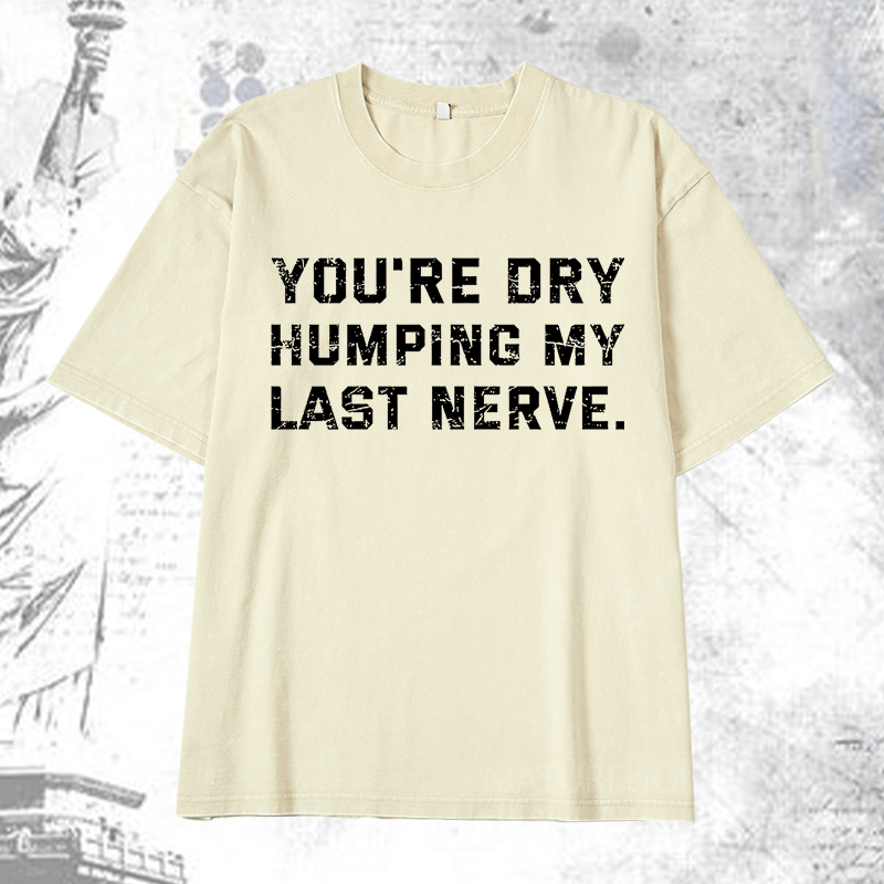 Maturelion You're Dry Humping My Last Nerve DTG Printing Washed  Cotton T-shirt