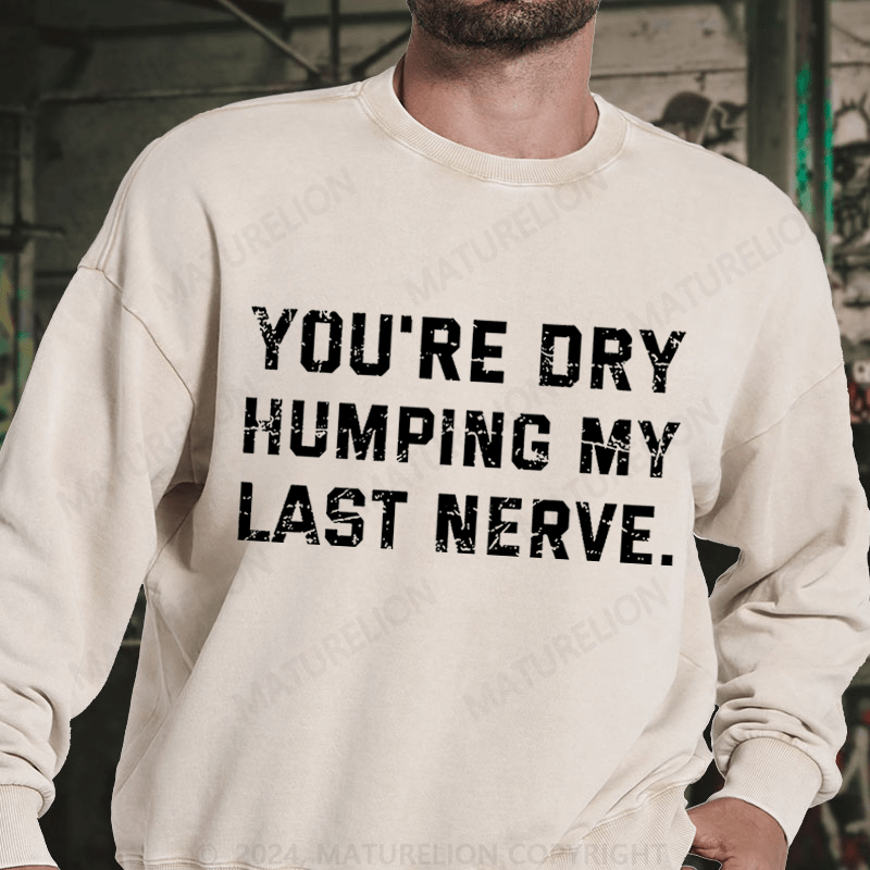 Maturelion You're Dry Humping My Last Nerve DTG Printing Washed sweatshirt