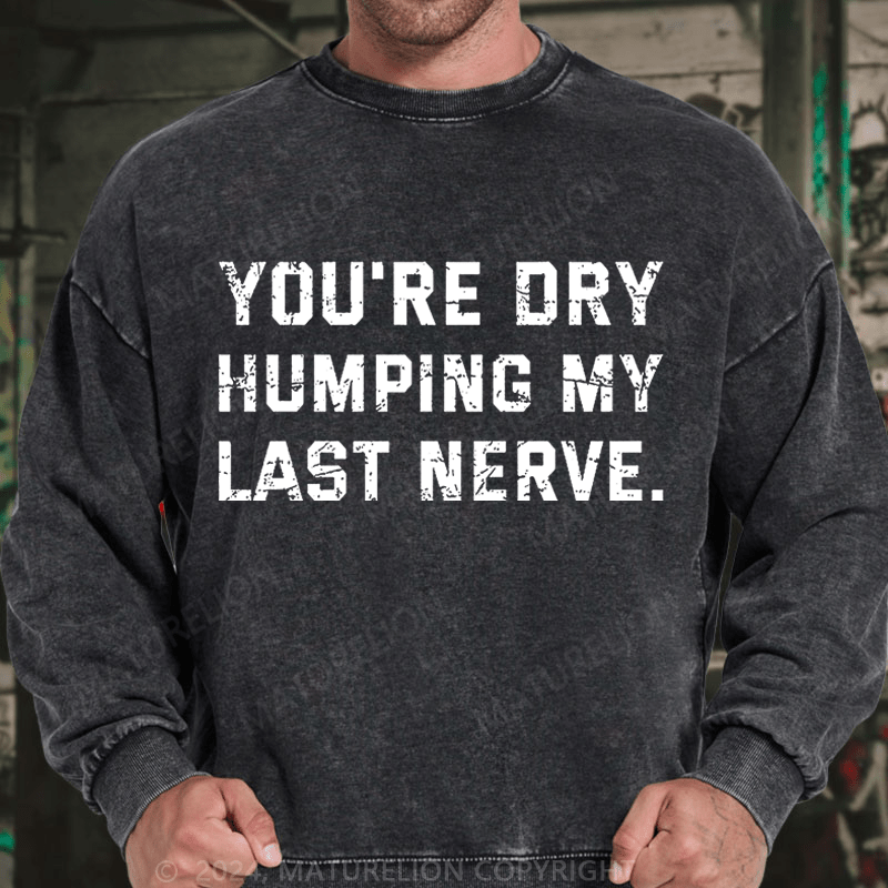 Maturelion You're Dry Humping My Last Nerve DTG Printing Washed sweatshirt