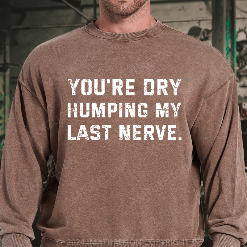 Maturelion You're Dry Humping My Last Nerve DTG Printing Washed sweatshirt