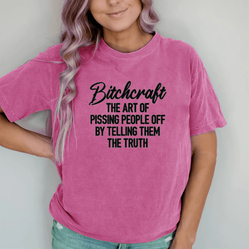Maturelion B*craft The Art Of Pissing People Off By  DTG Printing Washed Cotton T-Shirt