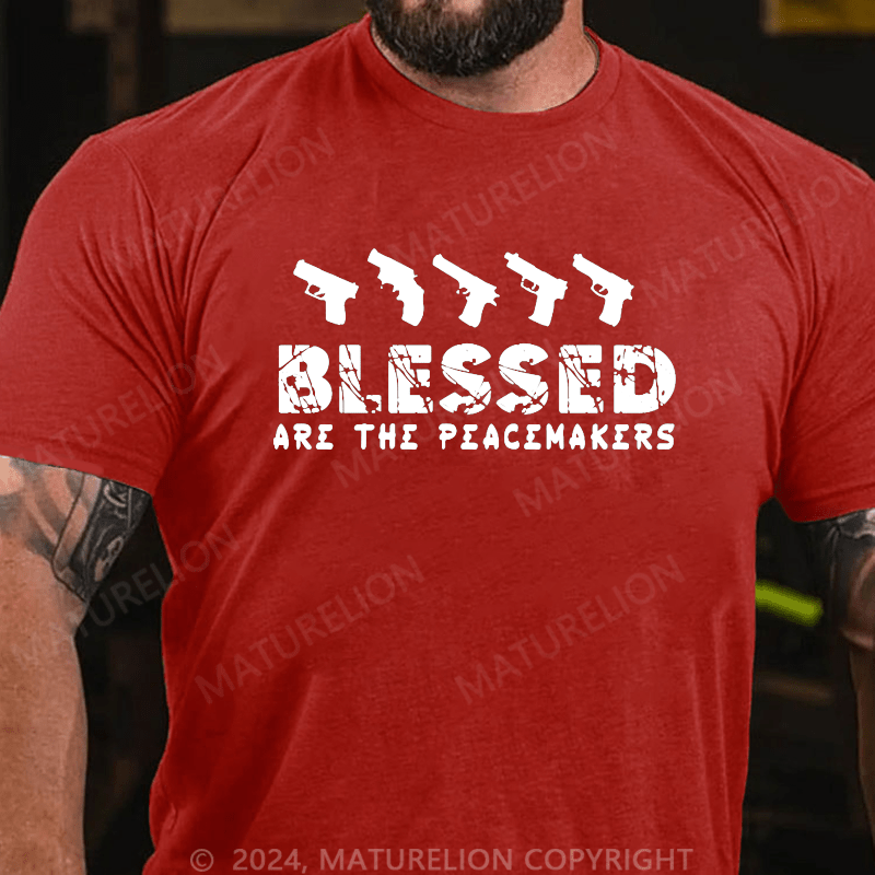 Maturelion Blessed Are The Peacemakers Cotton T-shirt