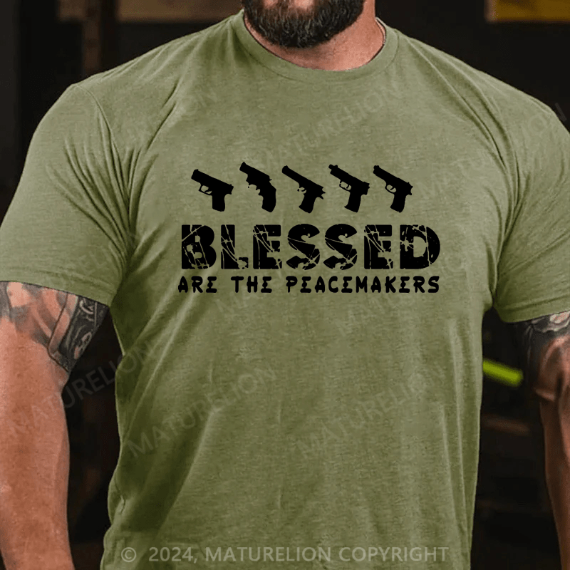 Maturelion Blessed Are The Peacemakers Cotton T-shirt