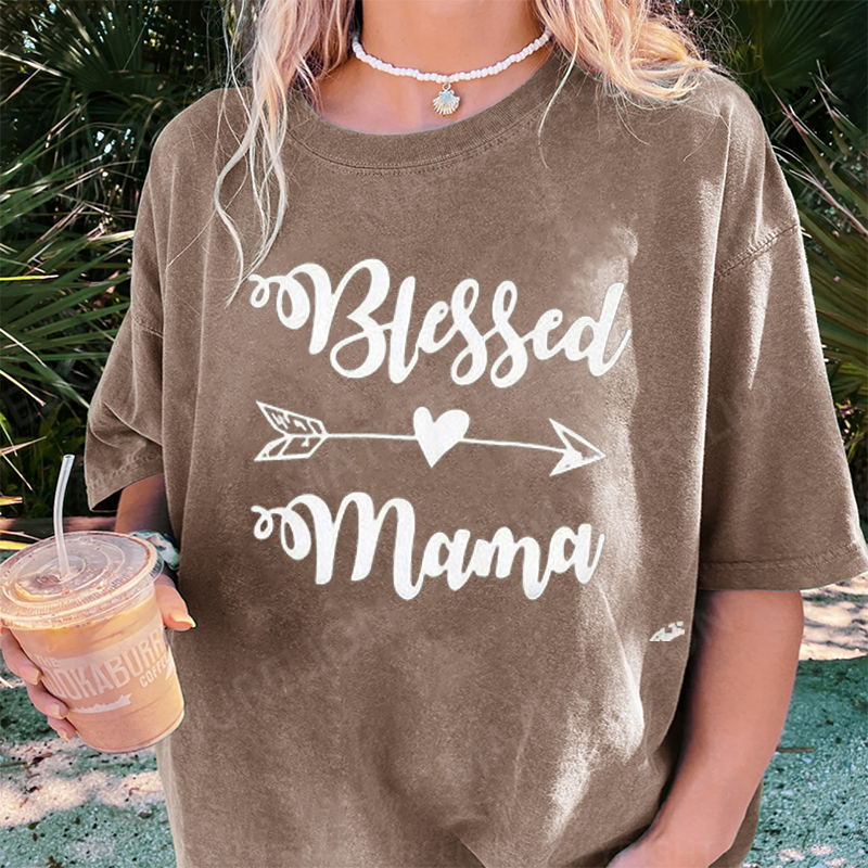 Maturelion "Blessed Mama" DTG Printing Washed Cotton T-Shirt