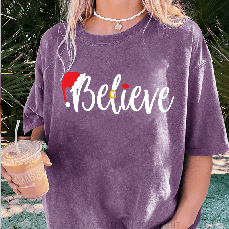 Maturelion Christmas T-Shirt Believe Women T-Shirt