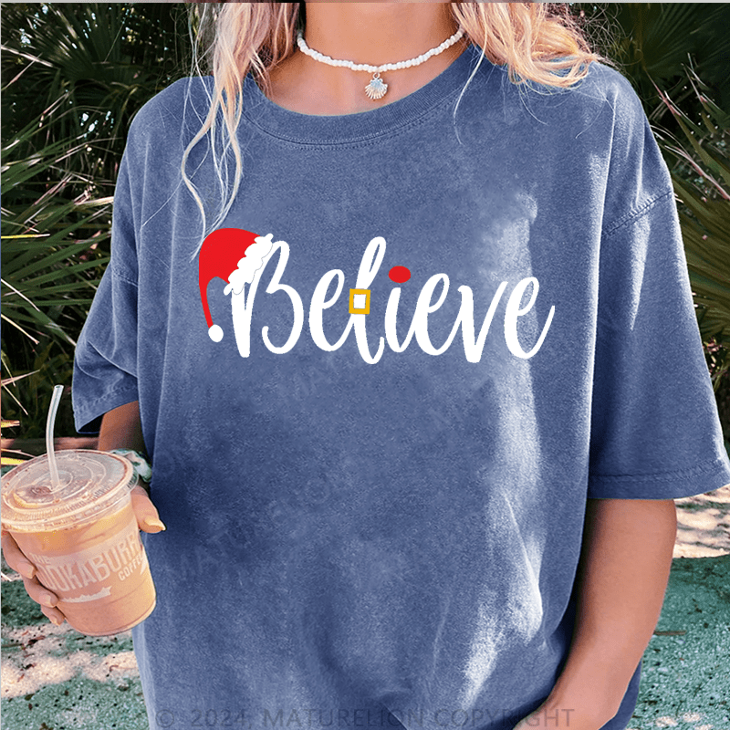 Maturelion Christmas T-Shirt Believe Women T-Shirt