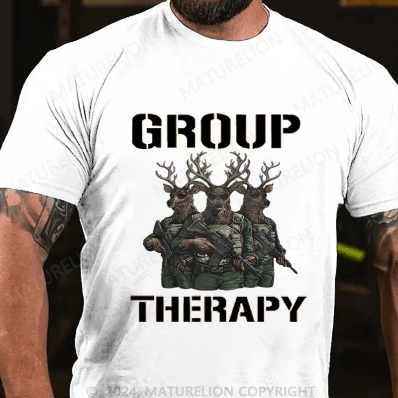 Maturelion Christmas T-Shirt Group Therapy T-shirt