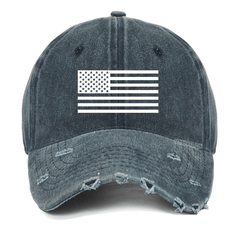 Maturelion Classic American Flag Print For Men Washed Vintage Cap