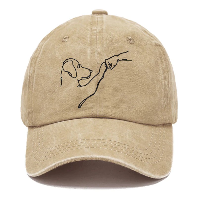 Maturelion Dog Fist Bump Funny Embroidered Cap