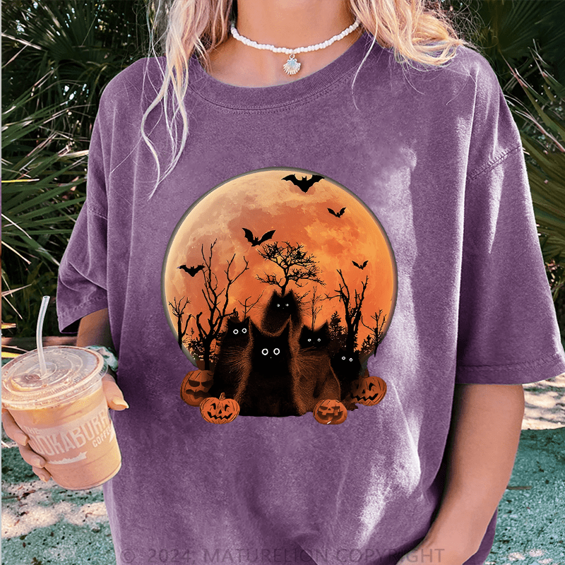 Maturelion Halloween DTG Printing Washed Cotton T-Shirt