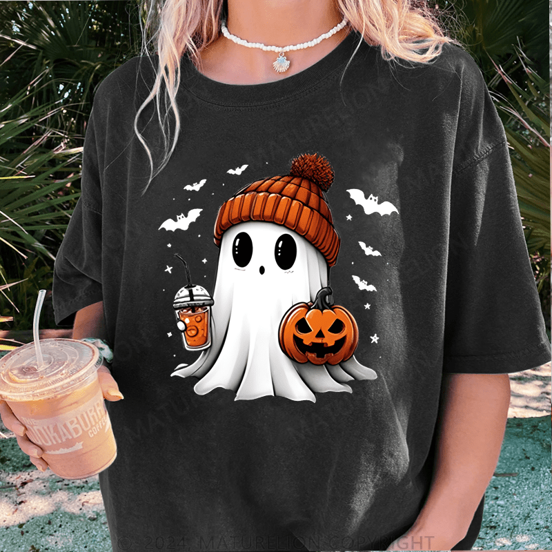 Maturelion Halloween DTG Printing Washed Cotton T-Shirt