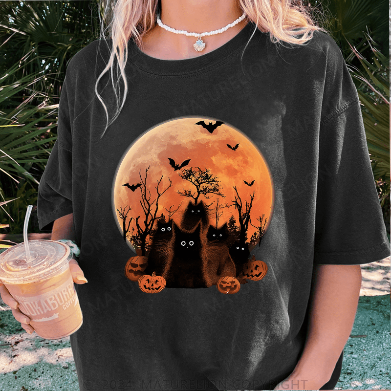 Maturelion Halloween DTG Printing Washed Cotton T-Shirt