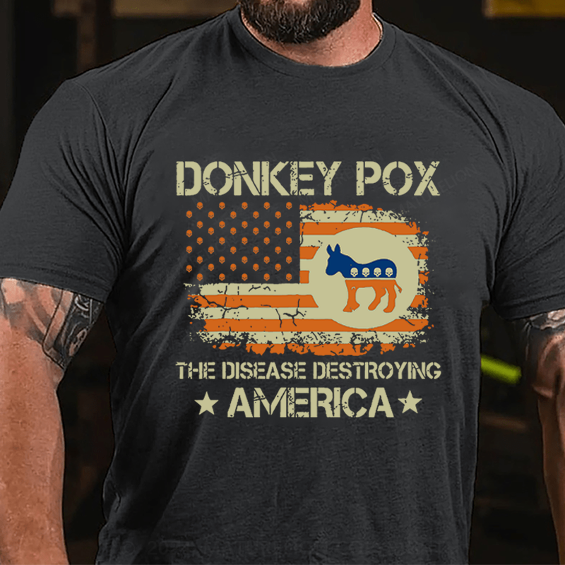 Maturelion Halloween Donkey Pox The Disease Destroying America Funny Cotton T-shirt