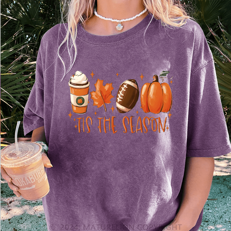 Maturelion Halloween It's The Season Halloween DTG Printing Washed Cotton T-Shirt