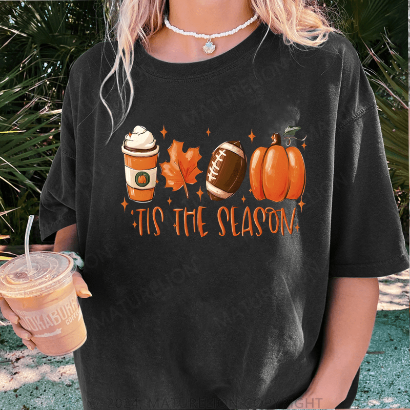 Maturelion Halloween It's The Season Halloween DTG Printing Washed Cotton T-Shirt