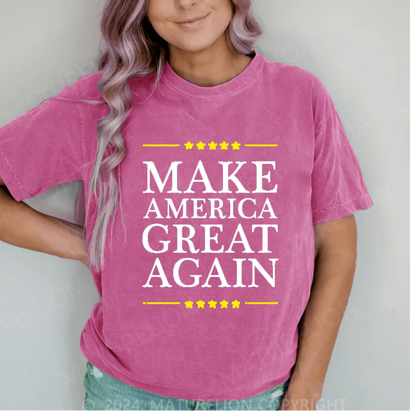 Maturelion Make America Great Again DTG Printing Washed Cotton T-Shirt