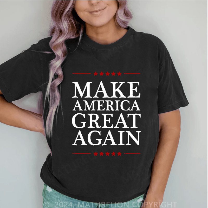 Maturelion Make America Great Again DTG Printing Washed Cotton T-Shirt