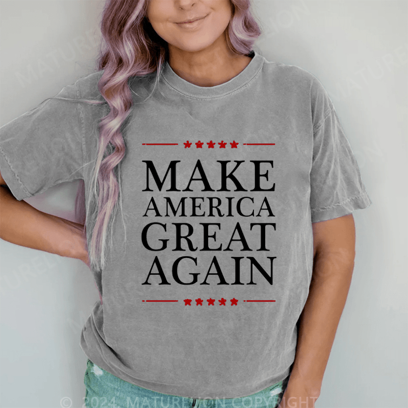 Maturelion Make America Great Again DTG Printing Washed Cotton T-Shirt