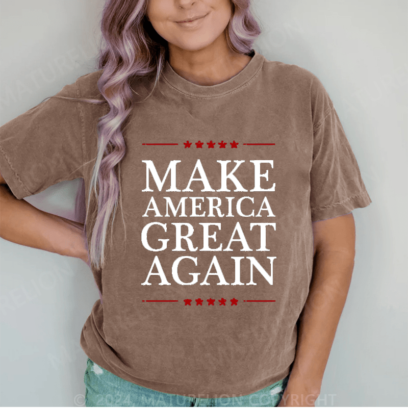 Maturelion Make America Great Again DTG Printing Washed Cotton T-Shirt