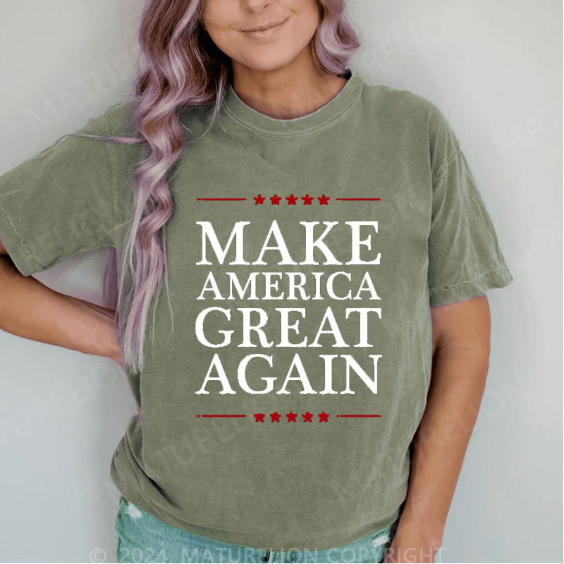 Maturelion Make America Great Again DTG Printing Washed Cotton T-Shirt