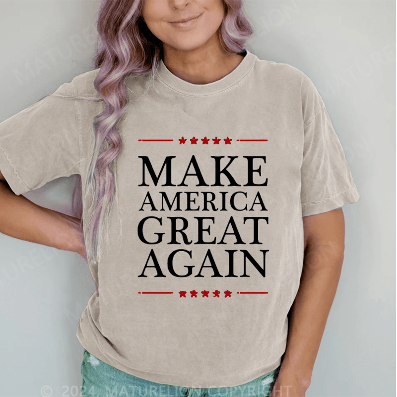 Maturelion Make America Great Again DTG Printing Washed Cotton T-Shirt