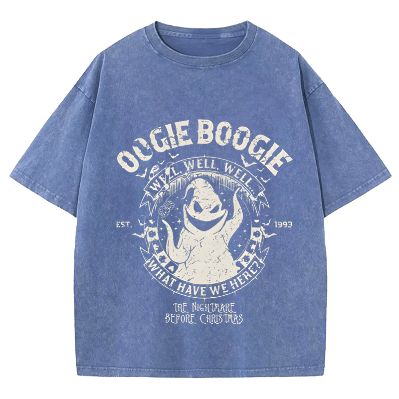 Maturelion Halloween Oogie Boogie Man Est. 1993 Funny DTG Printing Washed Cotton T-Shirt