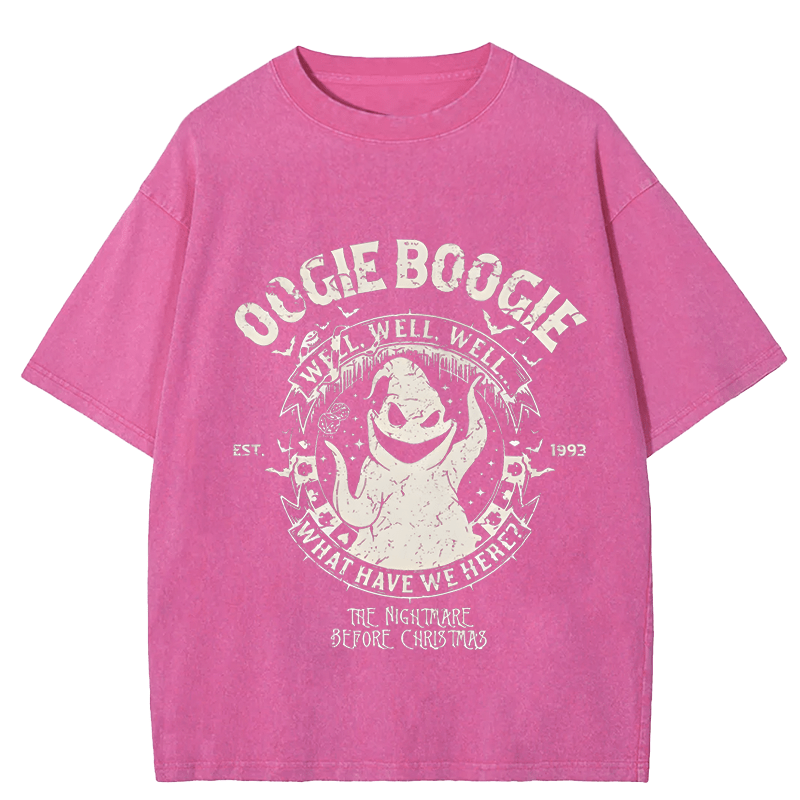 Maturelion Halloween Oogie Boogie Man Est. 1993 Funny DTG Printing Washed Cotton T-Shirt