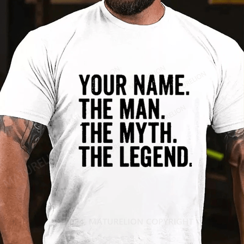 Maturelion Personalized Name Father's Day Gift Cotton T-Shirt