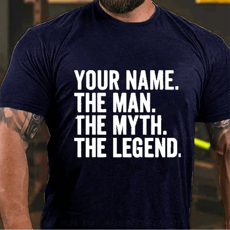 Maturelion Personalized Name Father's Day Gift Cotton T-Shirt