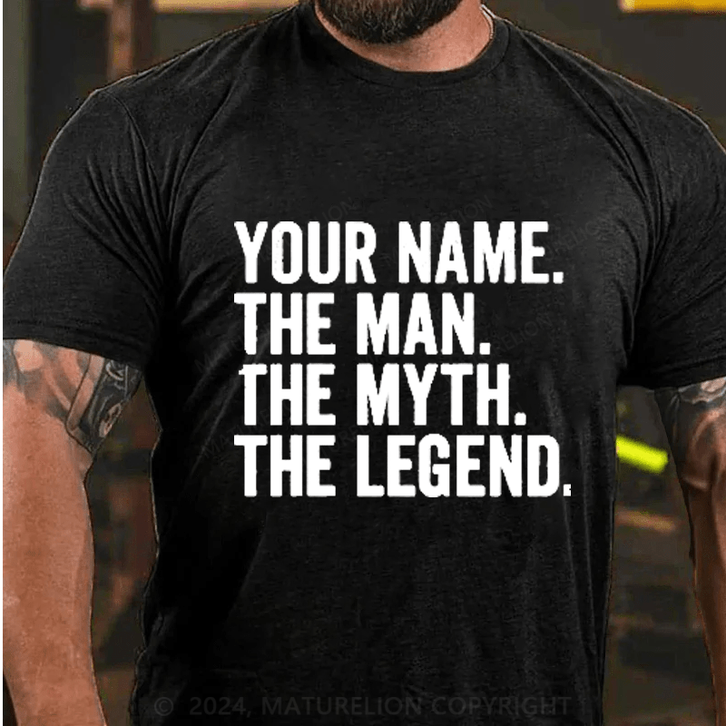 Maturelion Personalized Name Father's Day Gift Cotton T-Shirt