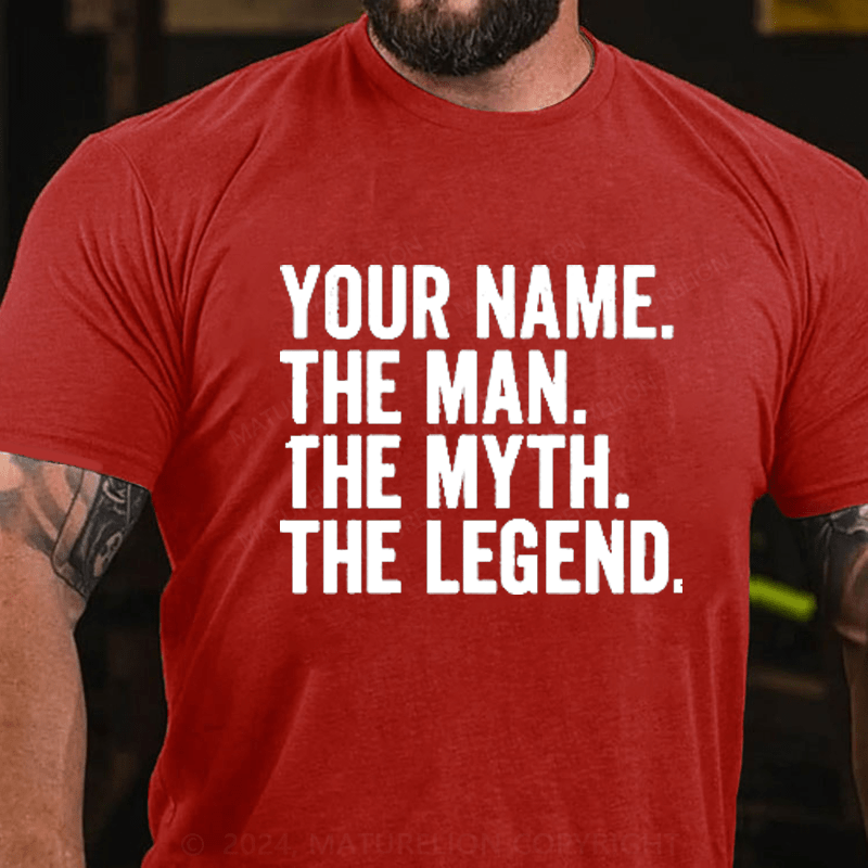 Maturelion Personalized Name Father's Day Gift Cotton T-Shirt