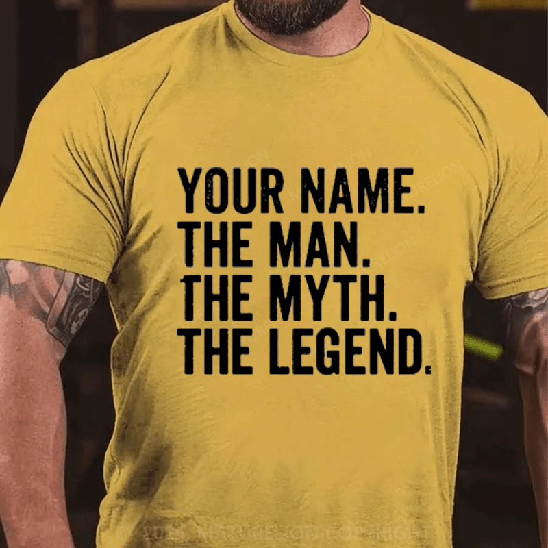 Maturelion Personalized Name Father's Day Gift Cotton T-Shirt