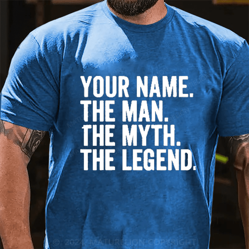 Maturelion Personalized Name Father's Day Gift Cotton T-Shirt