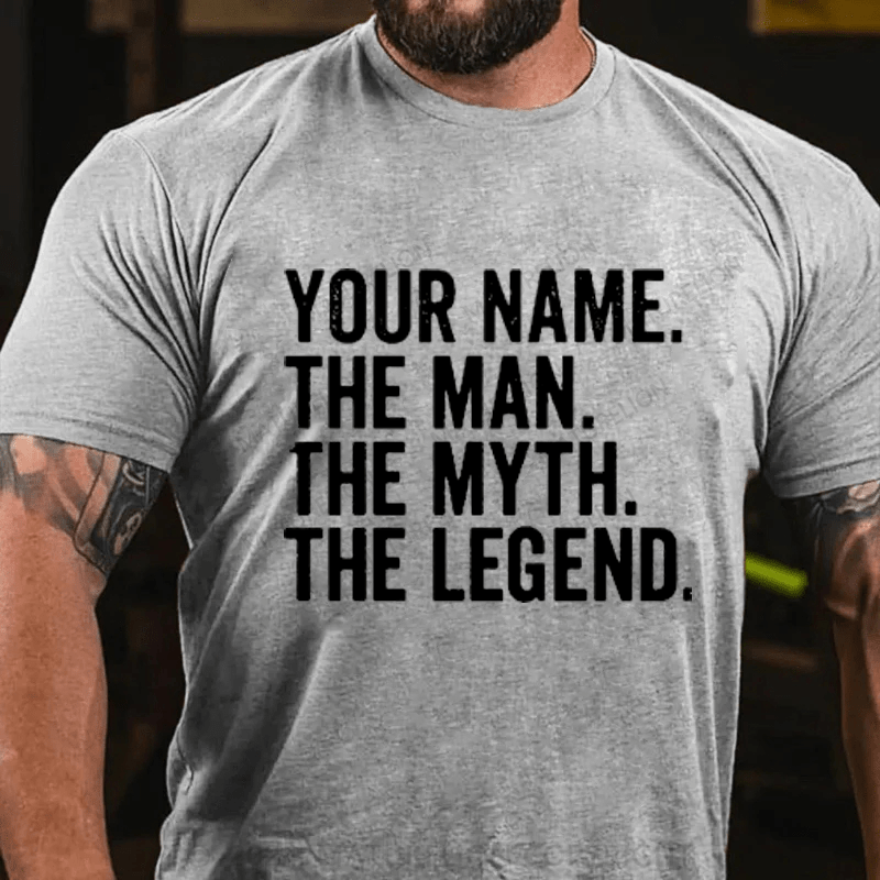 Maturelion Personalized Name Father's Day Gift Cotton T-Shirt