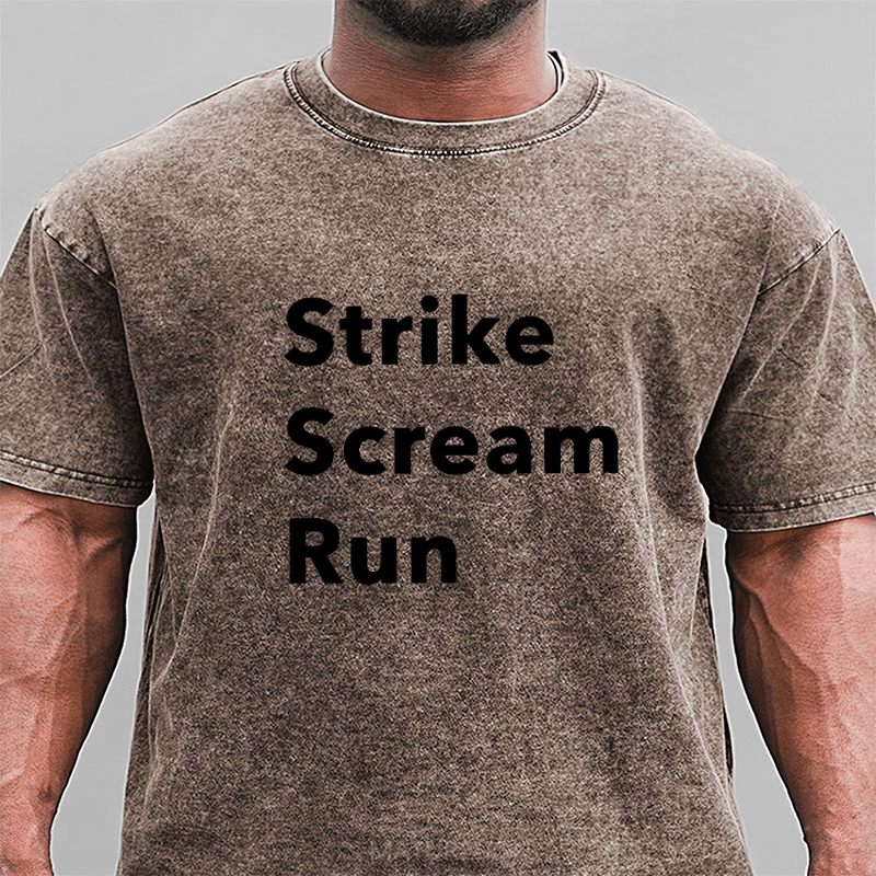 Maturelion Self Defence with Toby Flenderson Strike Scream Run DTG Printing Washed Cotton T-Shirt