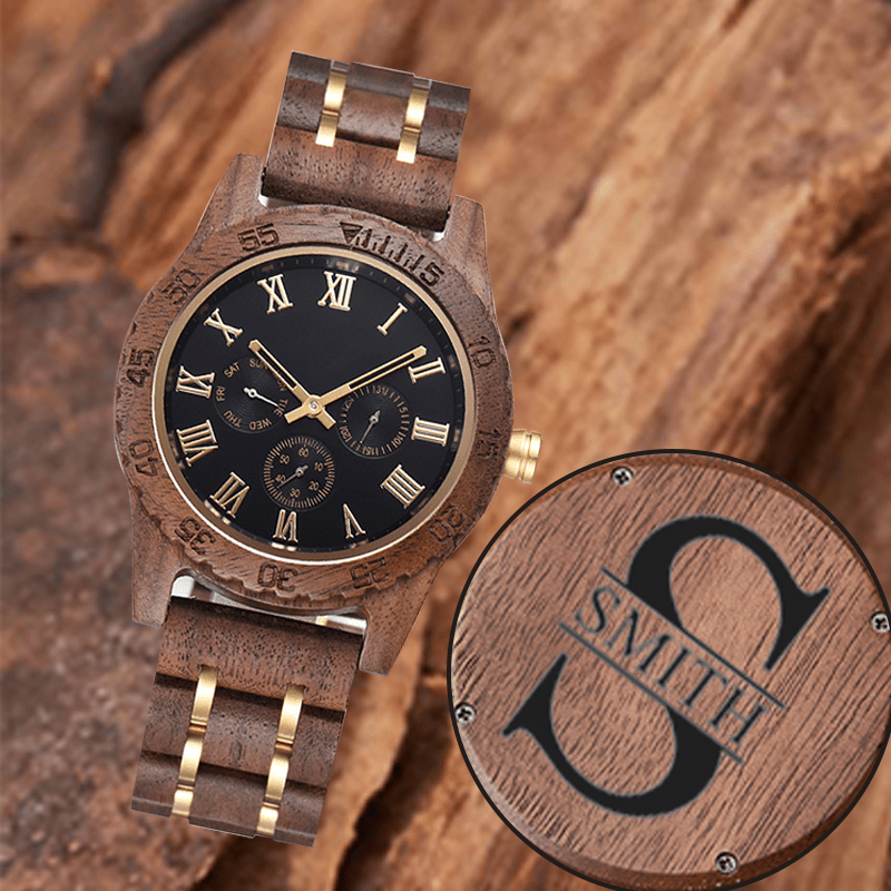 Maturelion Stylish Wood and Stainless Steel Combo Mechanical Watch （Customization Available）