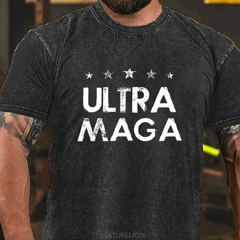 Maturelion Ultra Maga DTG Printing Washed Cotton T-Shirt