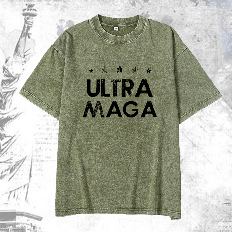 Maturelion Ultra Maga DTG Printing Washed Cotton T-Shirt