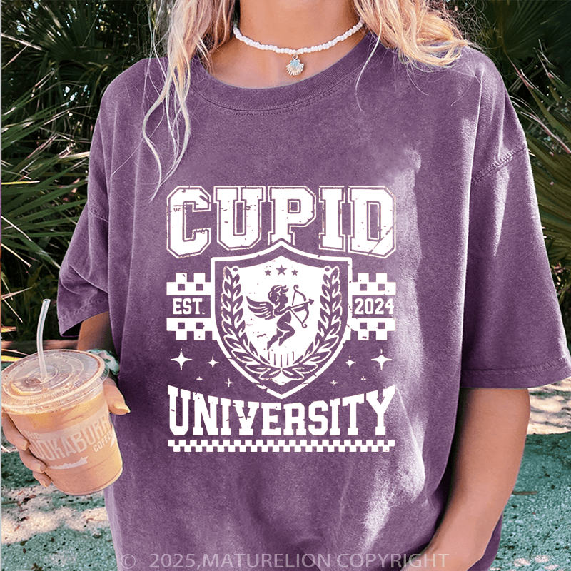 Maturelion Valentine T-Shirt Cupid University Women T-Shirt