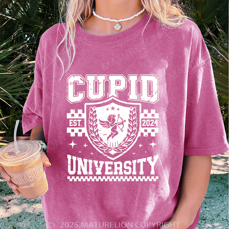 Maturelion Valentine T-Shirt Cupid University Women T-Shirt