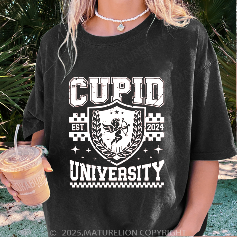 Maturelion Valentine T-Shirt Cupid University Women T-Shirt