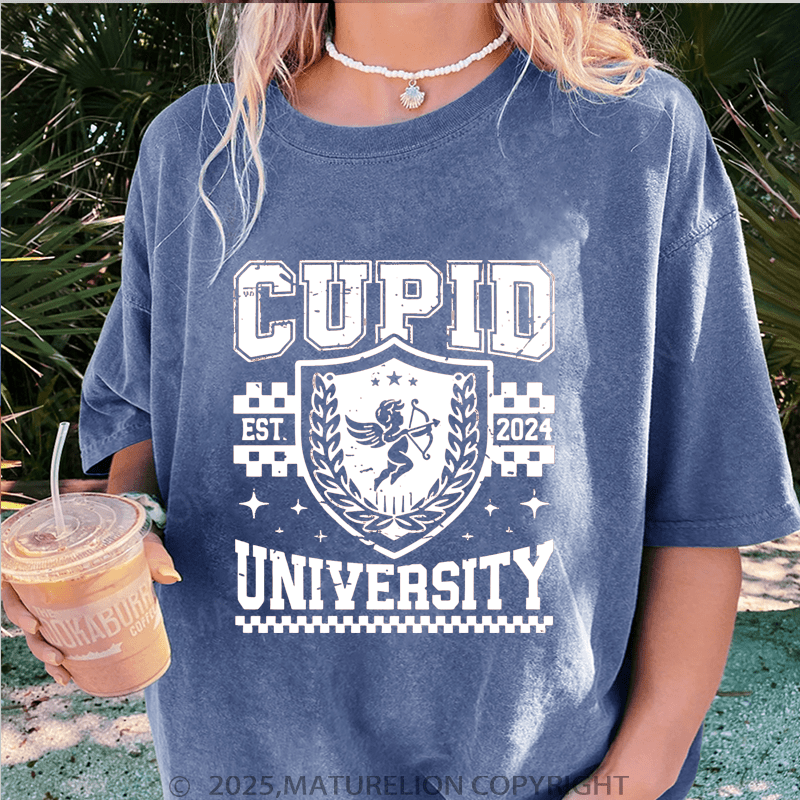 Maturelion Valentine T-Shirt Cupid University Women T-Shirt